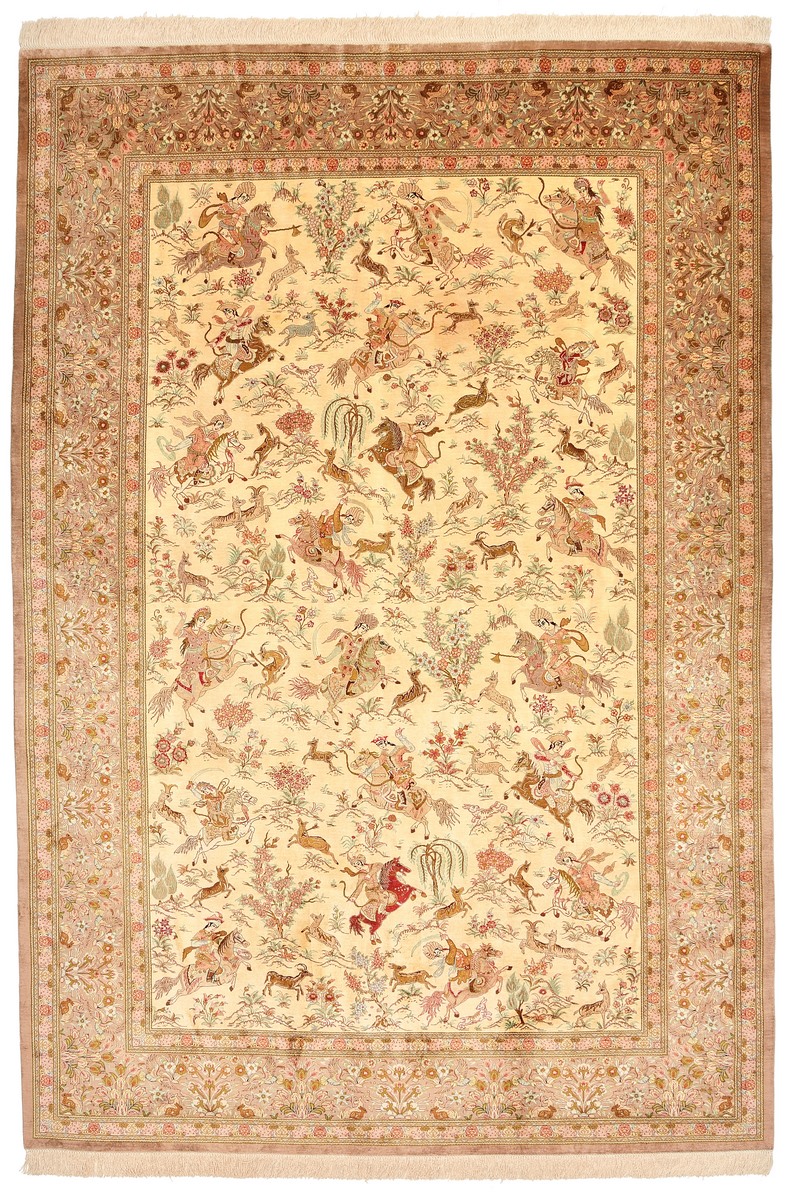 Perzijski tepih Qom Svila Luxus 298x199 298x199, Perzijski tepih Ručno čvorovan